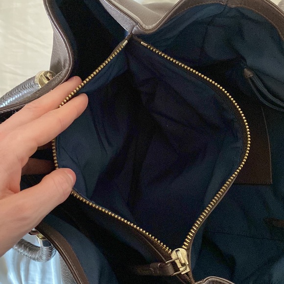 Cole Haan Brown Leather Braided Handle Bag - Picture 7 of 9